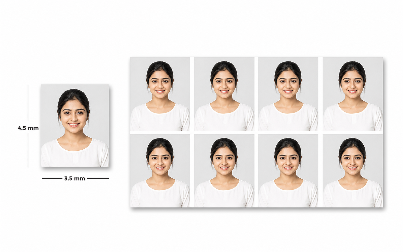 One passport size photo