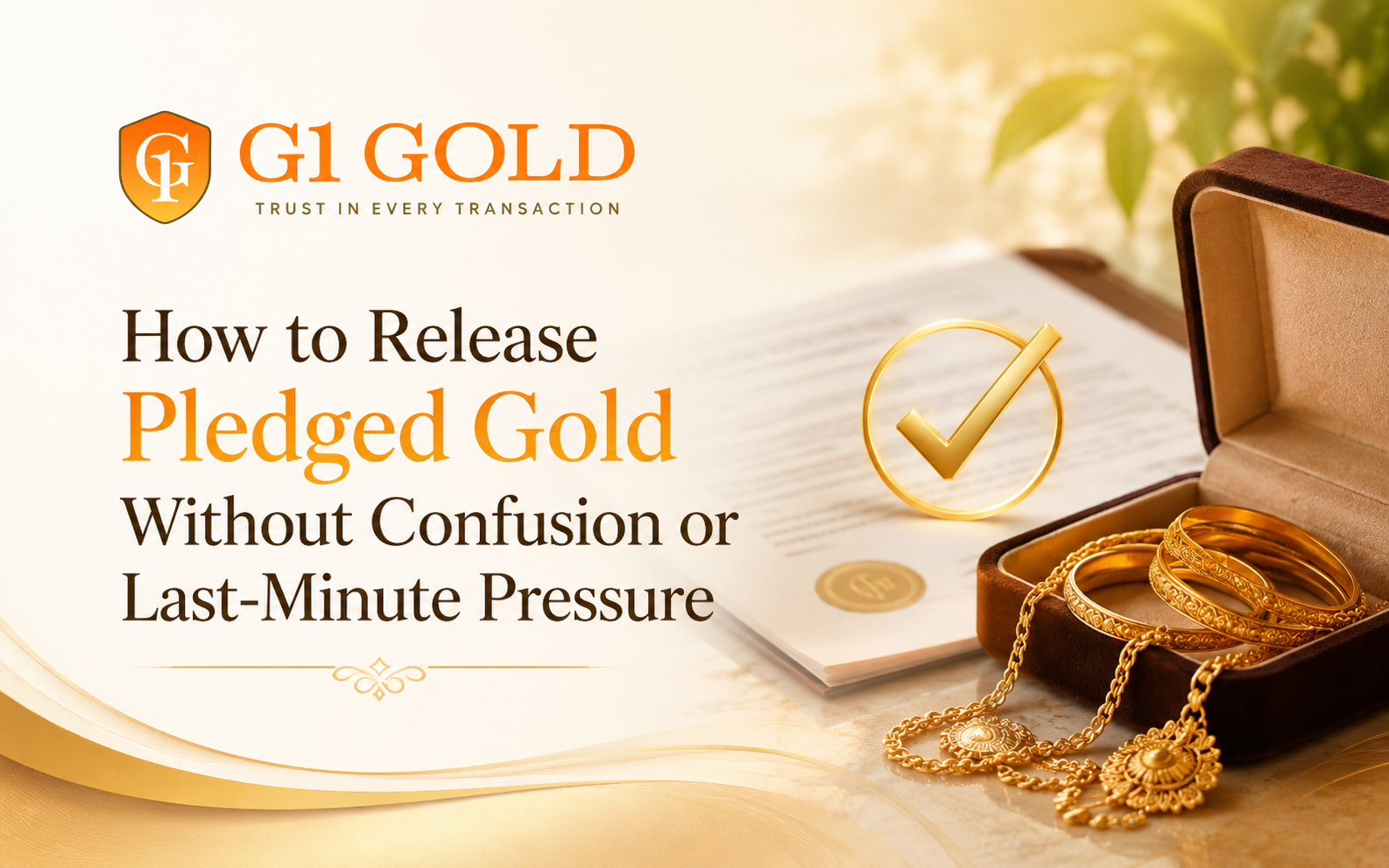 How to Release Pledged Gold Without Confusion or Last-Minute Pressure