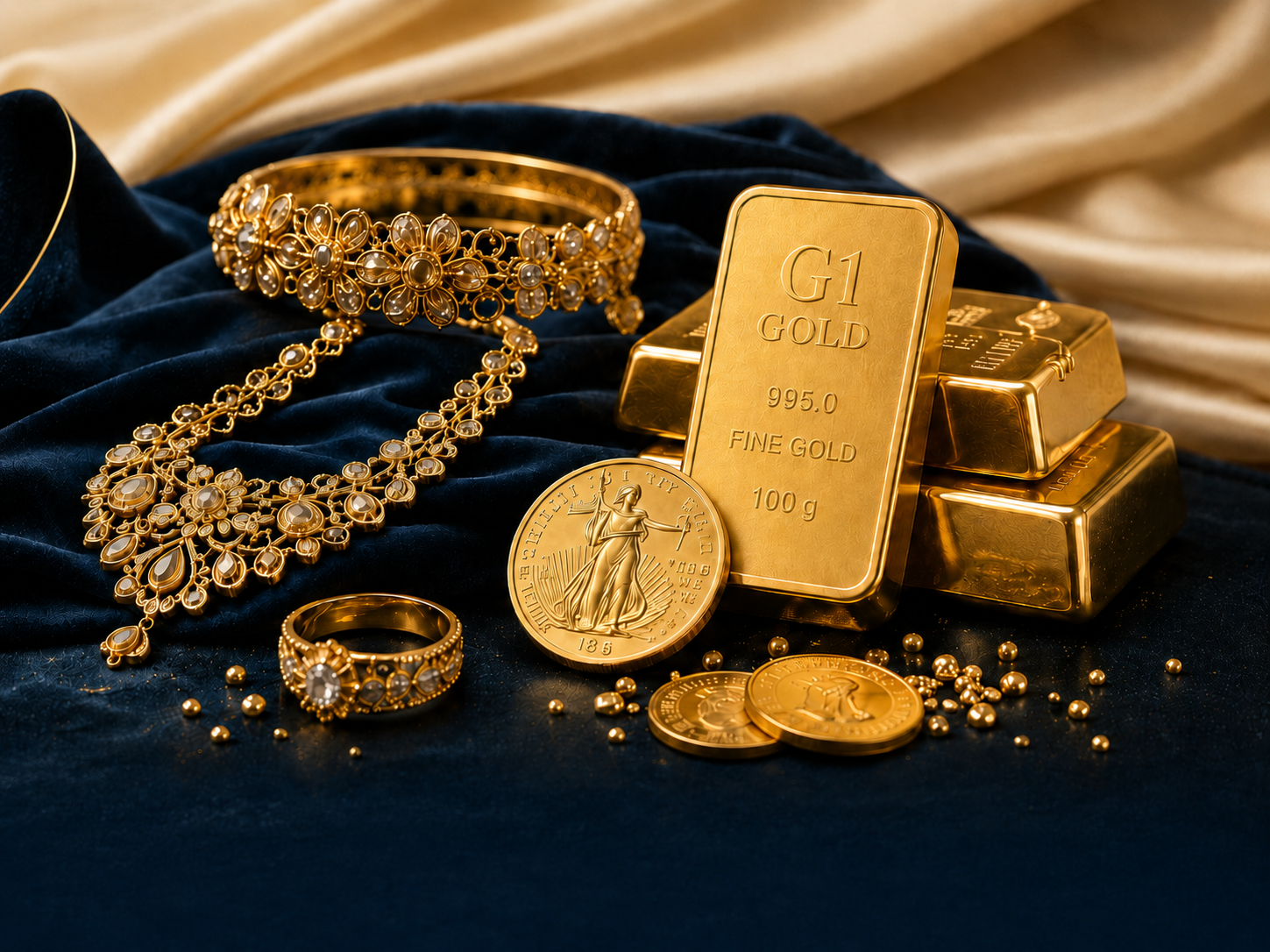 Gold jewellery coins and bars accepted at G1 Gold Malleshwaram